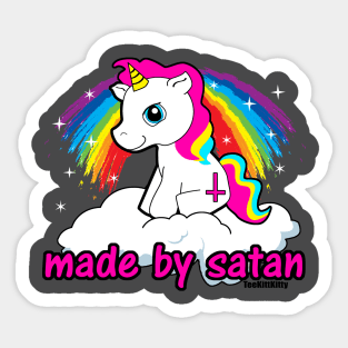 Made By Satan Shirt - - Offensive Tshirts, Satanic Shirts, Funny Atheist Shirt Sticker